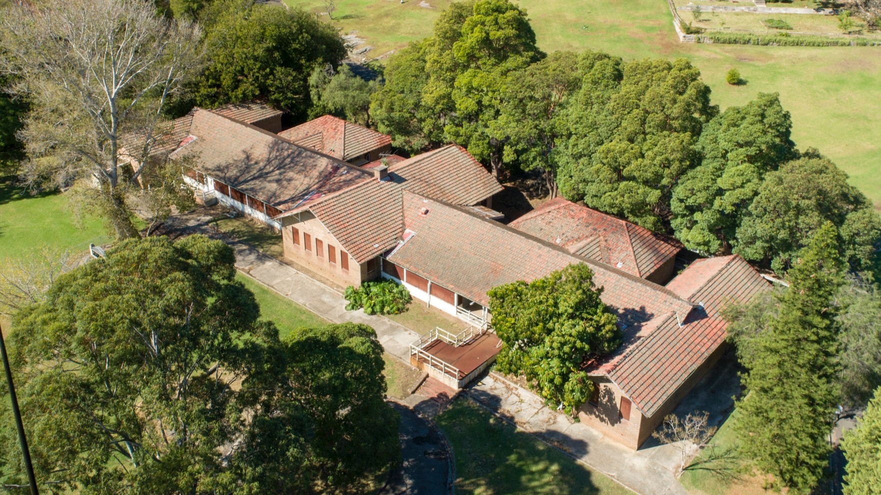 Overhead view of Building 497 at Callan Park - future clubhouse of Balmain District Football Club