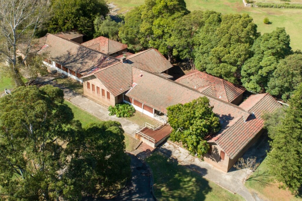Aerial view of Building 497 in 2018